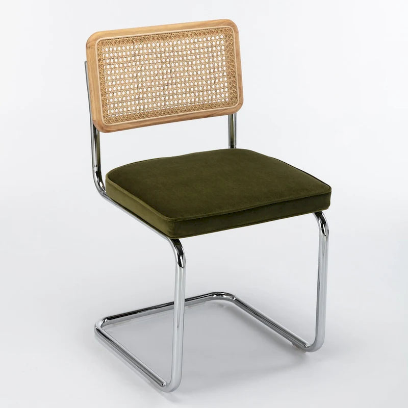 Latham Cane Back Velvet Side Chair (Set of 2)