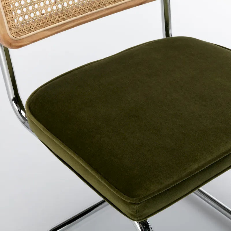 Latham Cane Back Velvet Side Chair (Set of 2)