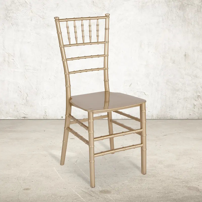 Resin Stackable Chiavari Chair - 15W x 18.75D x 35H - 15W x 18.75D x 35H