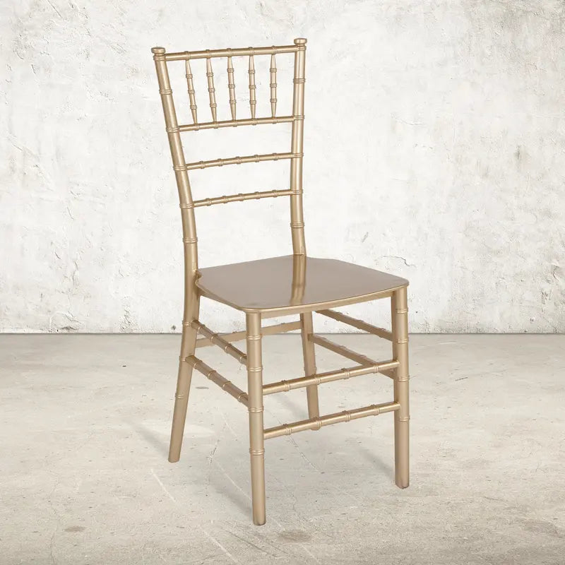 Resin Stackable Chiavari Chair - 15W x 18.75D x 35H - 15W x 18.75D x 35H