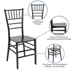 Resin Stackable Chiavari Chair - 15W x 18.75D x 35H - 15W x 18.75D x 35H