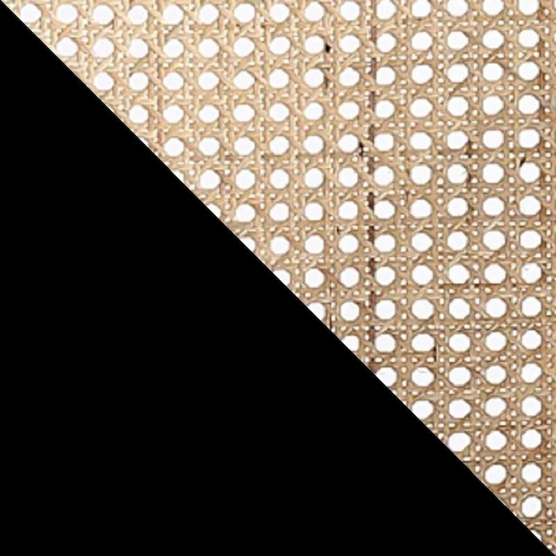 Manhattan Comfort Versailles Square Dining Chair in Black and Natural Cane - Set of 2