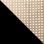 Manhattan Comfort Versailles Square Dining Chair in Black and Natural Cane - Set of 2