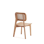 Manhattan Comfort Versailles Square Dining Chair in Black and Natural Cane - Set of 2