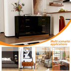 55.1 Modern 6-Drawer Bedroom Dresser Glossy Finish Chest Of Drawers