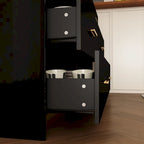 55.1 Modern 6-Drawer Bedroom Dresser Glossy Finish Chest Of Drawers