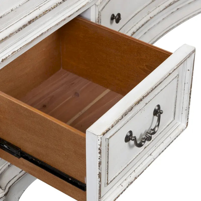 Magnolia Manor Antique White Weathered Bark 9 Drawer Dresser