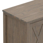 WYNDENHALL Cantina SOLID WOOD 72 inch Wide Transitional TV Media Stand in Smoky Brown For TVs up to 80 inches