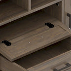 WYNDENHALL Cantina SOLID WOOD 72 inch Wide Transitional TV Media Stand in Smoky Brown For TVs up to 80 inches