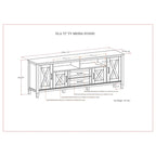 WYNDENHALL Cantina SOLID WOOD 72 inch Wide Transitional TV Media Stand in Smoky Brown For TVs up to 80 inches