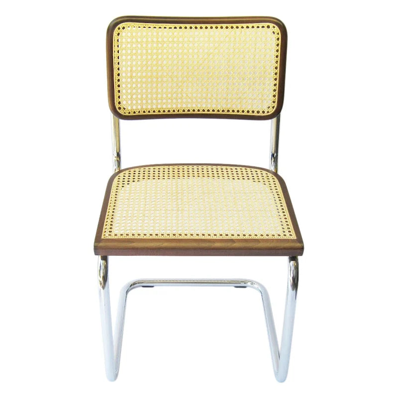 Breuer Chair Company Cesca Cane Dining Chair in Chrome and Walnut