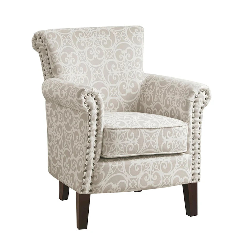 Madison Park Miri Fretwork Pattern Upholstered Tight Back Club Chair