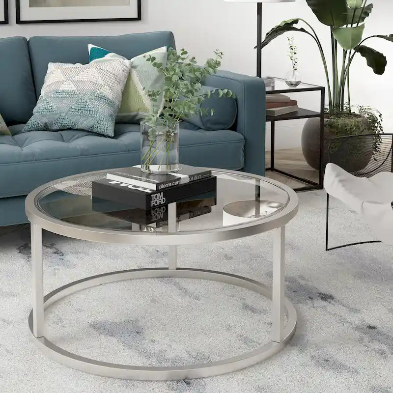Silver Orchid Stossel Round Metal Coffee Table
