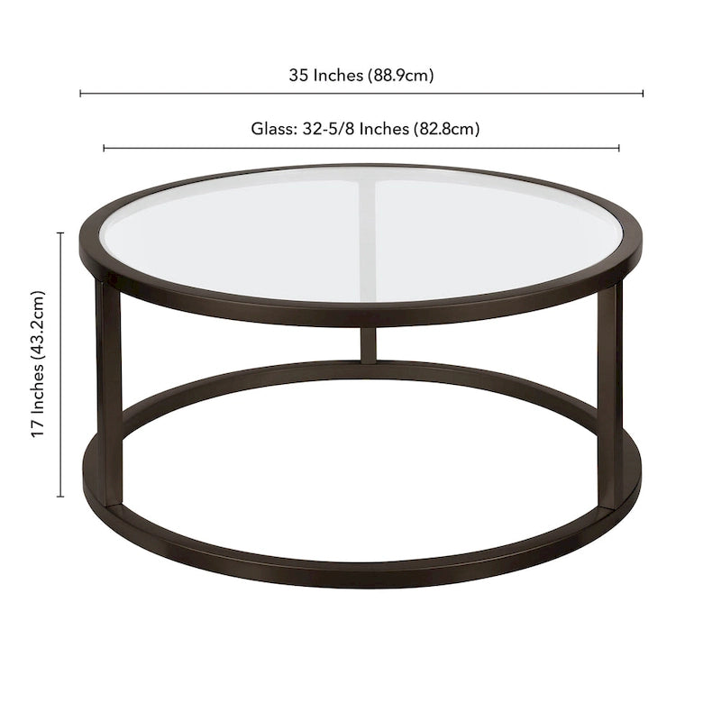 Silver Orchid Stossel Round Metal Coffee Table