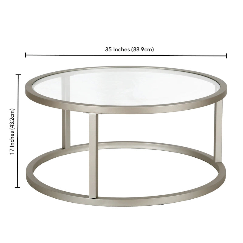 Silver Orchid Stossel Round Metal Coffee Table