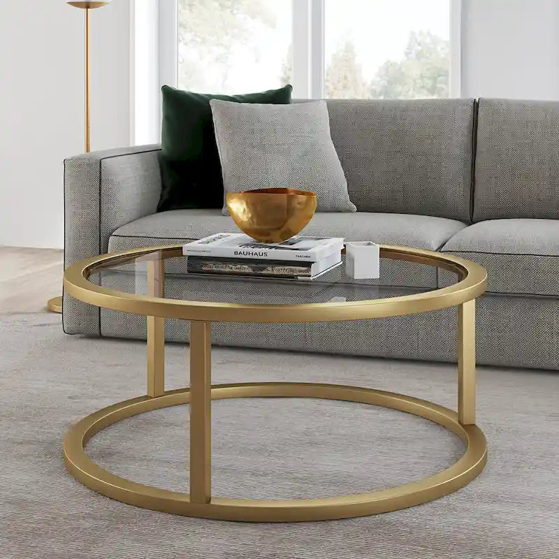 Silver Orchid Stossel Round Metal Coffee Table