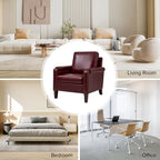 Kunz Transitional Genuine Leather Armchair with Removable Cushion and Nailhead Trims by HULALA HOME