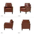 Kunz Transitional Genuine Leather Armchair with Removable Cushion and Nailhead Trims by HULALA HOME