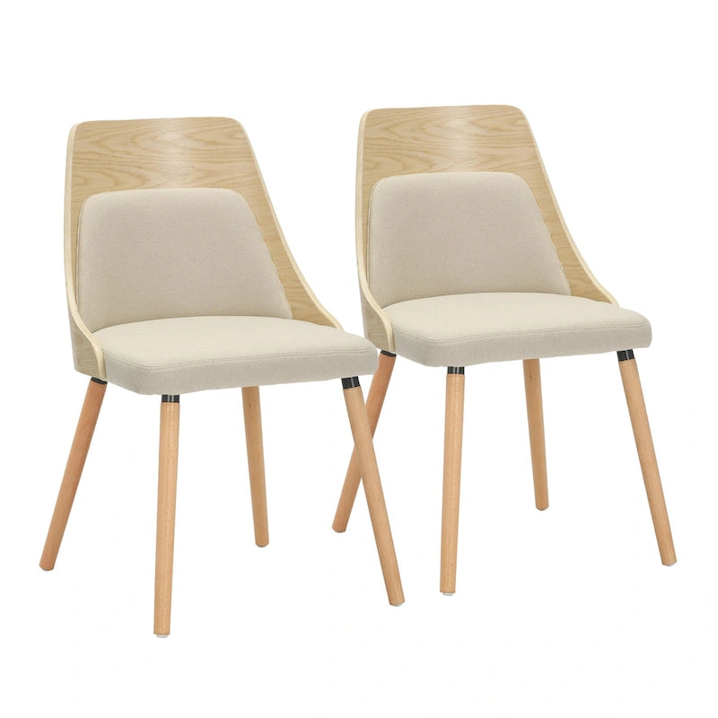 Carson Carrington Vallemala Mid-Century Chair with Tapered Wood Legs - Set of 2
