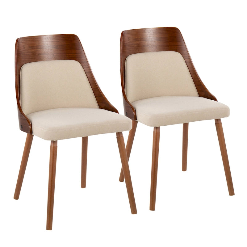 Carson Carrington Vallemala Mid-Century Chair with Tapered Wood Legs - Set of 2