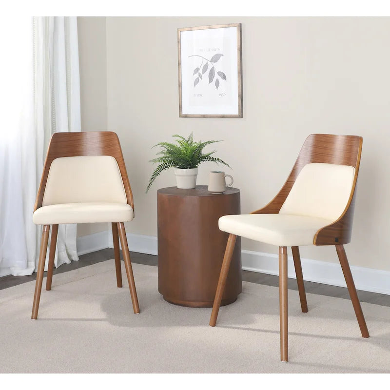 Carson Carrington Vallemala Mid-Century Chair with Tapered Wood Legs - Set of 2
