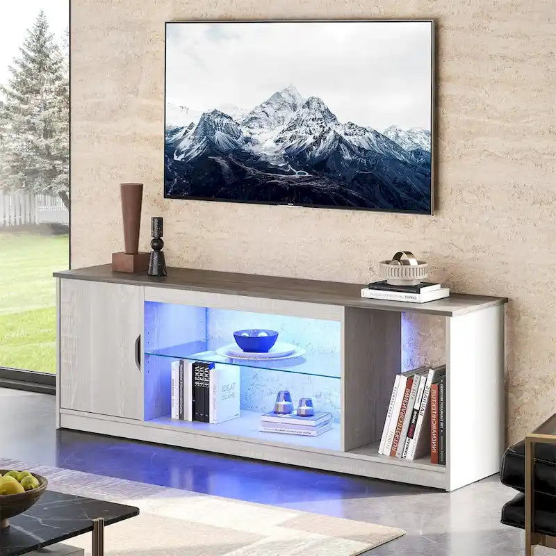 Modern TV Stand for up to 65 TVs Gaming Entertainment Center with Adjustable Shelves for PS5 - 58 inches