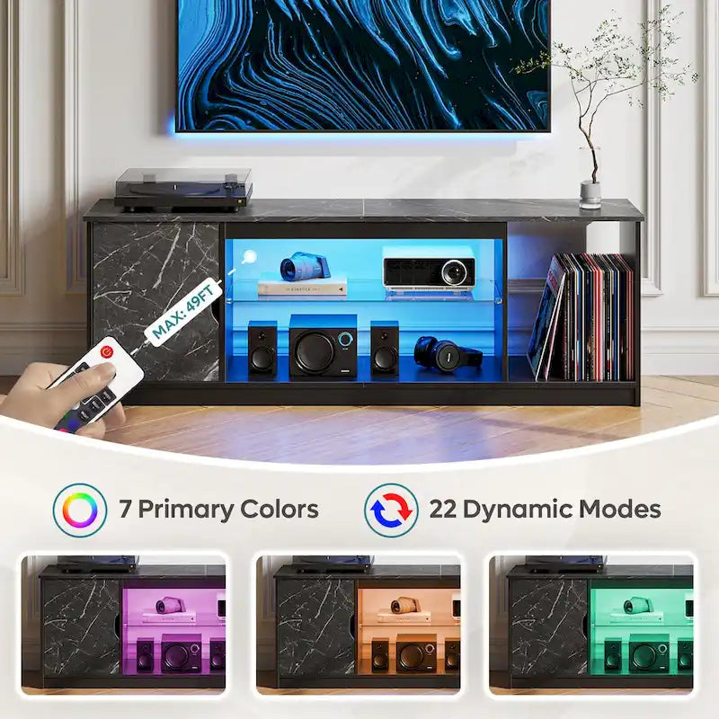 Modern TV Stand for up to 65 TVs Gaming Entertainment Center with Adjustable Shelves for PS5 - 58 inches