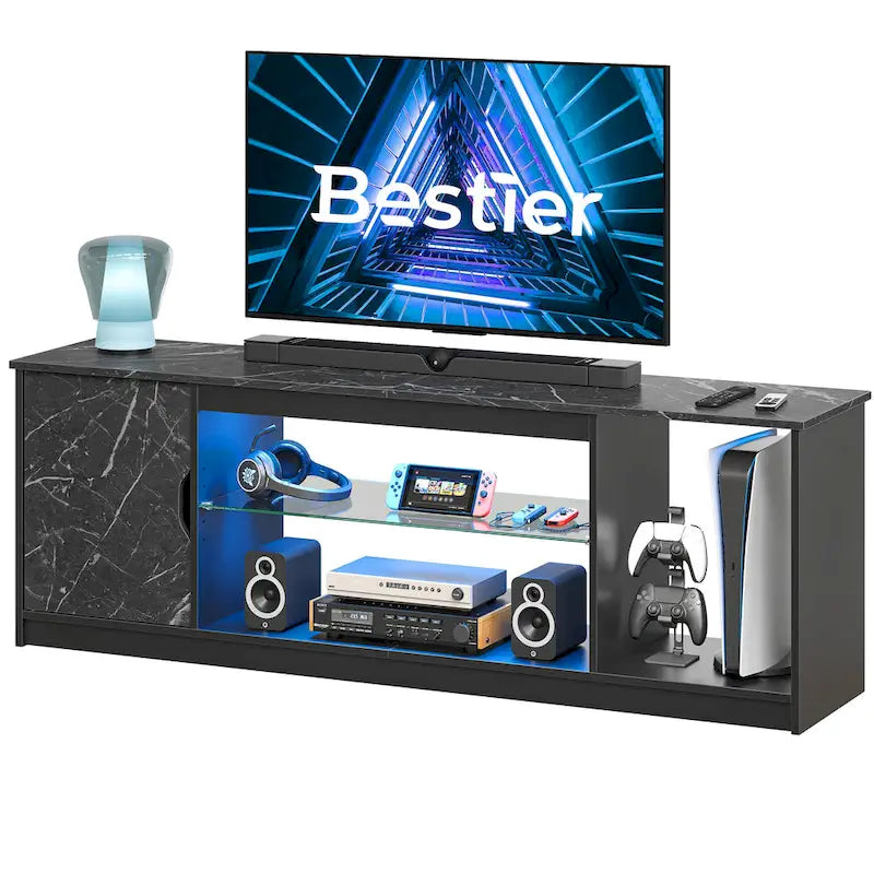 Modern TV Stand for up to 65 TVs Gaming Entertainment Center with Adjustable Shelves for PS5 - 58 inches