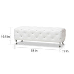 Silver Orchid Heston Crystal Tufted Modern Bench