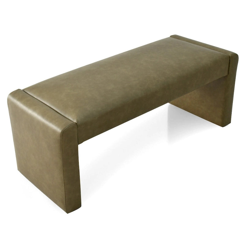 Modern Faux Leather 47 Waterfall Bench