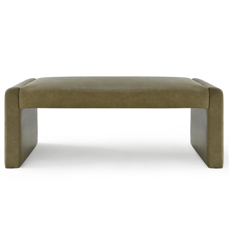 Modern Faux Leather 47 Waterfall Bench