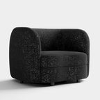 Furniture of America Ophelia Modern Curved Arms Boucle Accent Chair with Kidney Style Seat and Round Wooden Legs