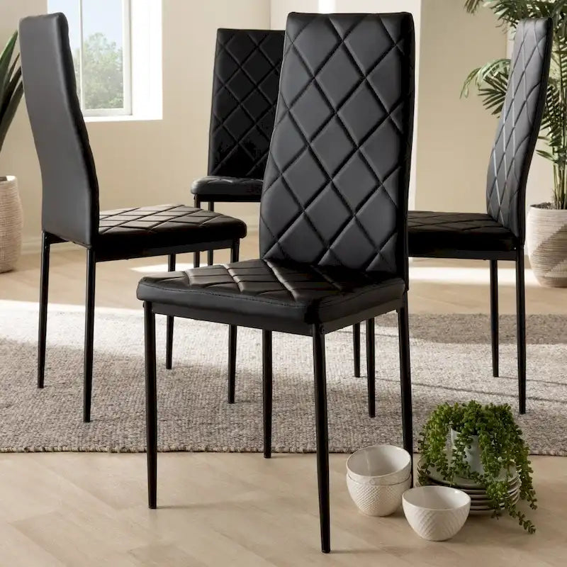 Modern Faux Leather Dining Chair 4-Piece Set by Baxton Studio