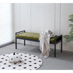 Porthos Home Rue Teddy Fabric Upholstered Bench with Steel Legs