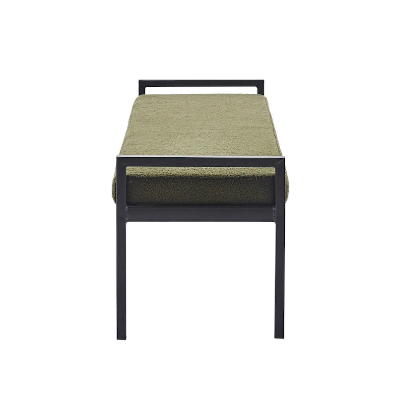 Porthos Home Rue Teddy Fabric Upholstered Bench with Steel Legs