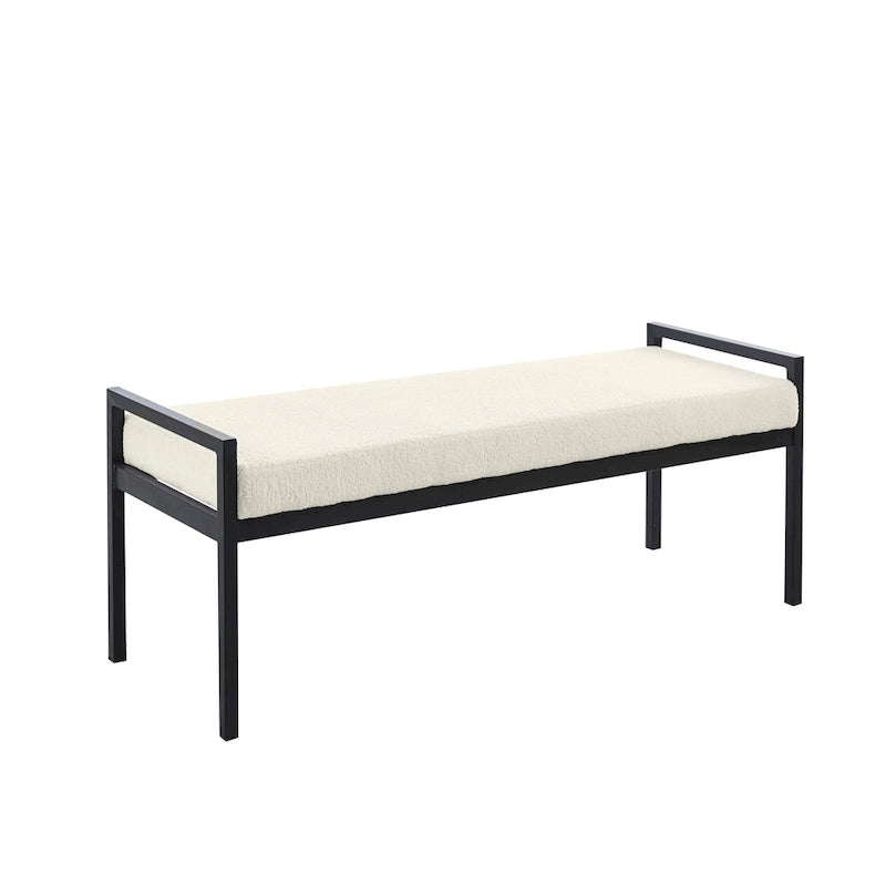 Porthos Home Rue Teddy Fabric Upholstered Bench with Steel Legs