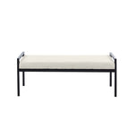 Porthos Home Rue Teddy Fabric Upholstered Bench with Steel Legs