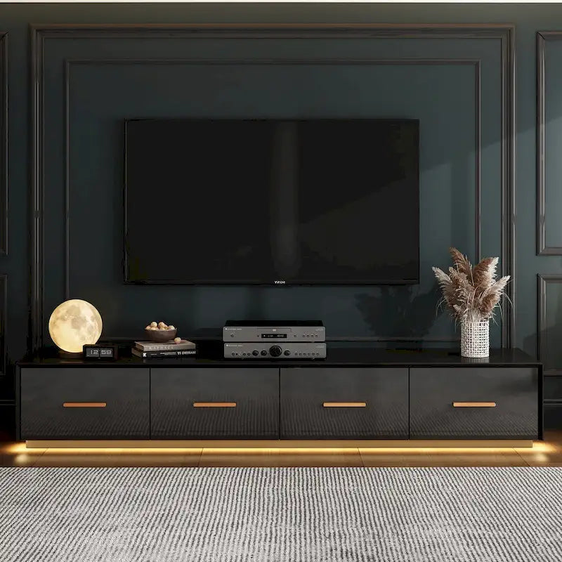 70.9 Wall-Mounted Media Console Chic Storage Solution Home Theaters