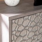 SEI Furniture Hampden Contemporary Gray Wood Electric Fireplace