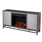 SEI Furniture Hampden Contemporary Gray Wood Electric Fireplace