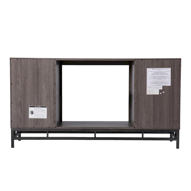 SEI Furniture Hampden Contemporary Gray Wood Electric Fireplace
