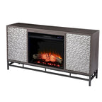 SEI Furniture Hampden Contemporary Gray Wood Electric Fireplace