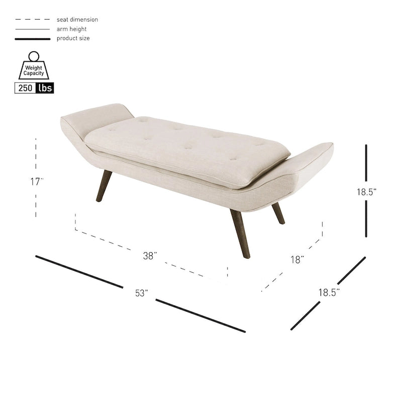 Newcastle Fabric Tufted Bench