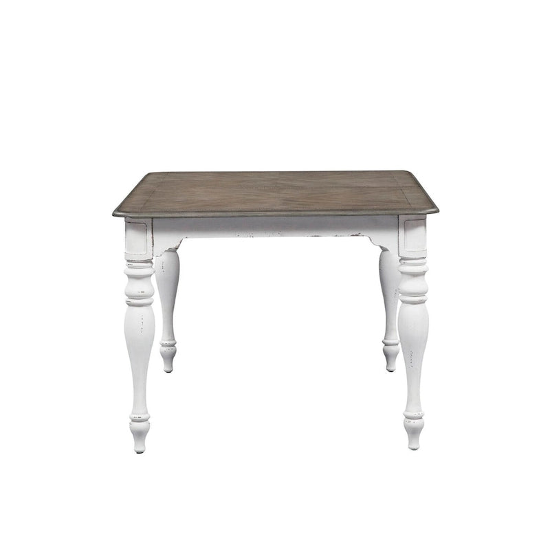 Magnolia Manor Antique White Weathered Bark Leg Table