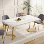 Modern Dining Dinner Table, 55 Inches Dining Room Table for 4-6 People
