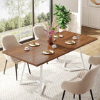Modern Dining Dinner Table, 55 Inches Dining Room Table for 4-6 People