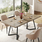 Modern Dining Dinner Table, 55 Inches Dining Room Table for 4-6 People