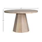 Xavier 48-inch Round Reclaimed Pine Light Wash Pedestal Dining Table