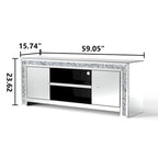59 Media Console Mirrored Diamond Tv Stand