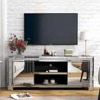 59 Media Console Mirrored Diamond Tv Stand
